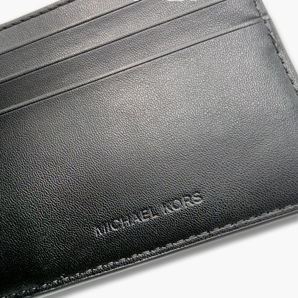 NWT MICHAEL KORS Jet Set Men's Slim Billfold Canvas & Leather Wallet (Black) - Picture 6 of 10